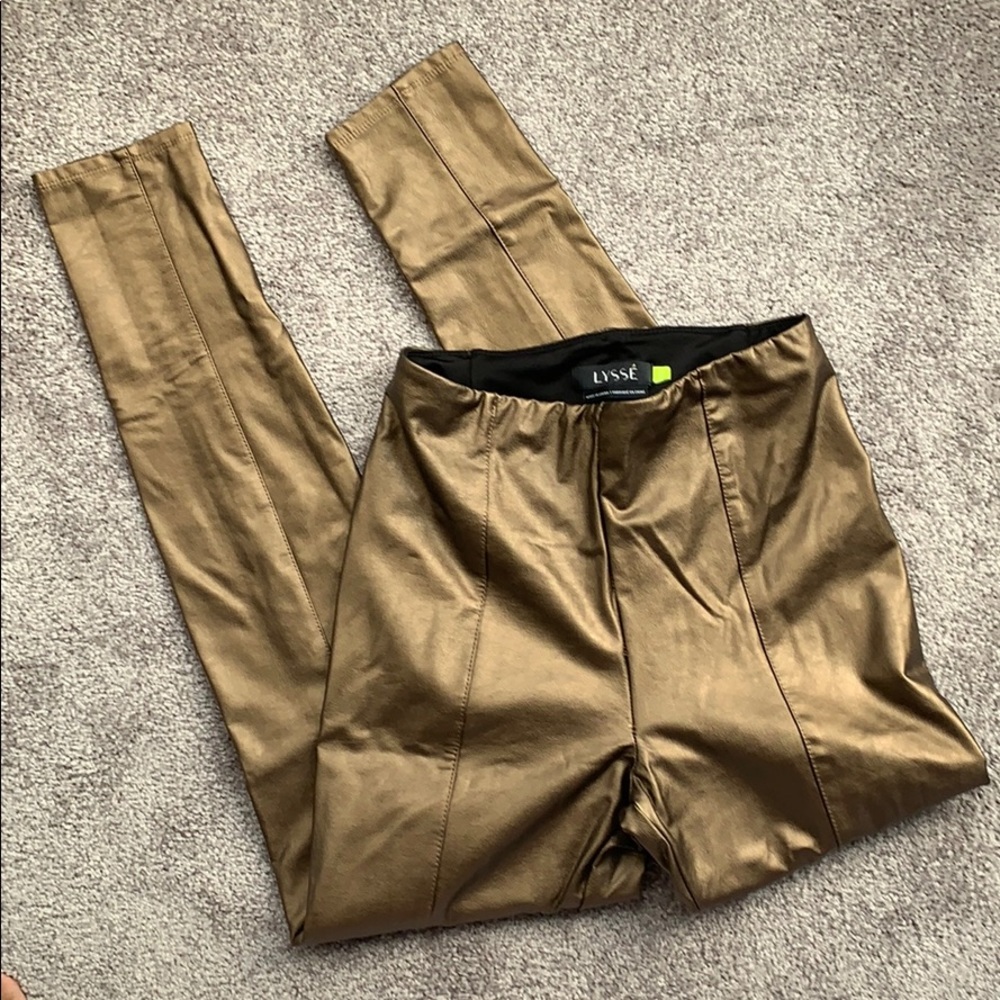 Lysse Vegan Leather Leggings Bronze metallic